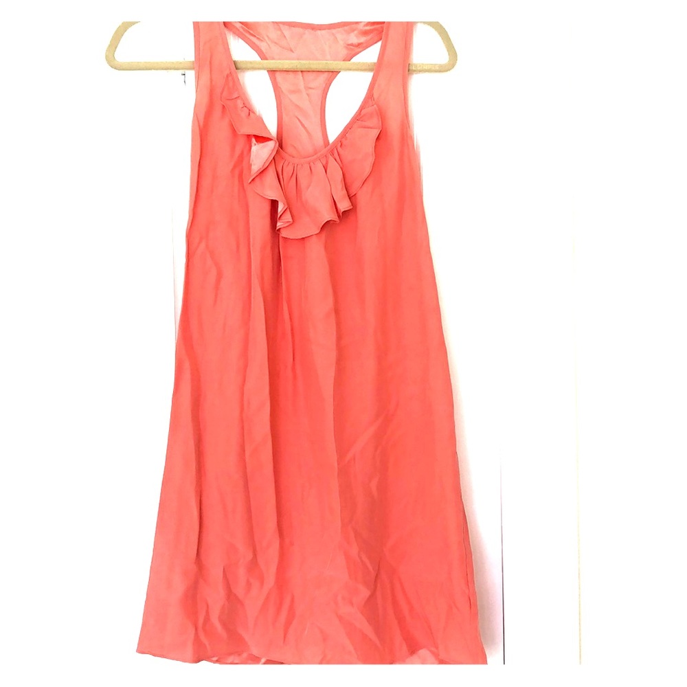 Coral Racerback Silk Dress